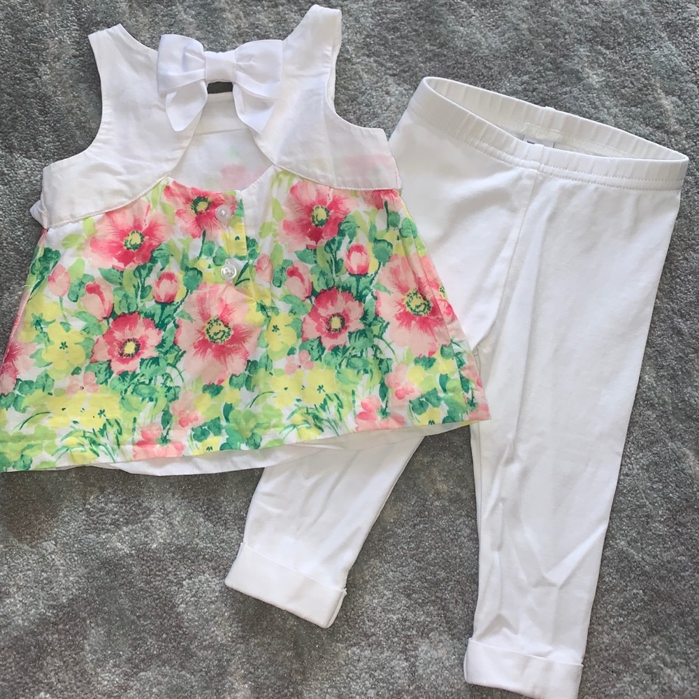 Baby girl Janie & Jack 2 pc spring outfit🌸🌼🌿